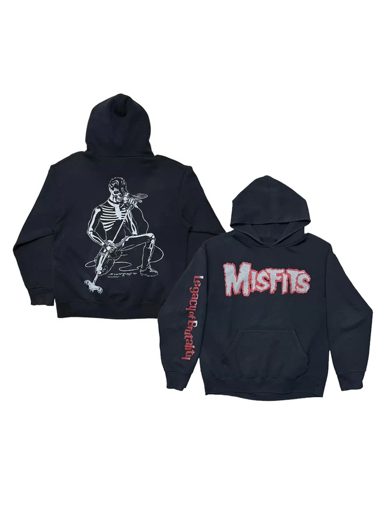 

Мужская толстовка с капюшоном Metal Band, повседневная, свободного кроя, с принтом Misfits Bla Metal Band, хлопковая, с длинными рукавами, для молодежи