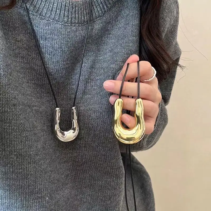 

This European And American Metal Horseshoe Necklace Is A Light Luxury And Niche Long Accessory For Women, Suitable For Daily Wea