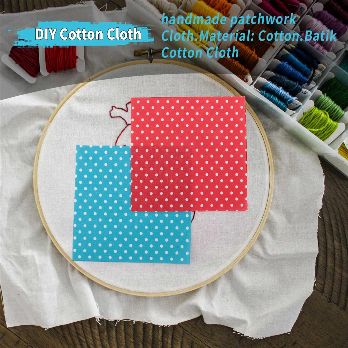 Fabric Patchwork Craft Cotton Material Batiks Mixed Squares Bundle, 10 x 10cm, 50-Pack image 5
