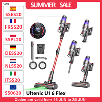 Ultenic U16 Flex Cordless Vacuum Cleaner, 45000Pa Suction, 60mins Runtime, GreenEye Technology, Folding Tube, Anti-Tangle Brush