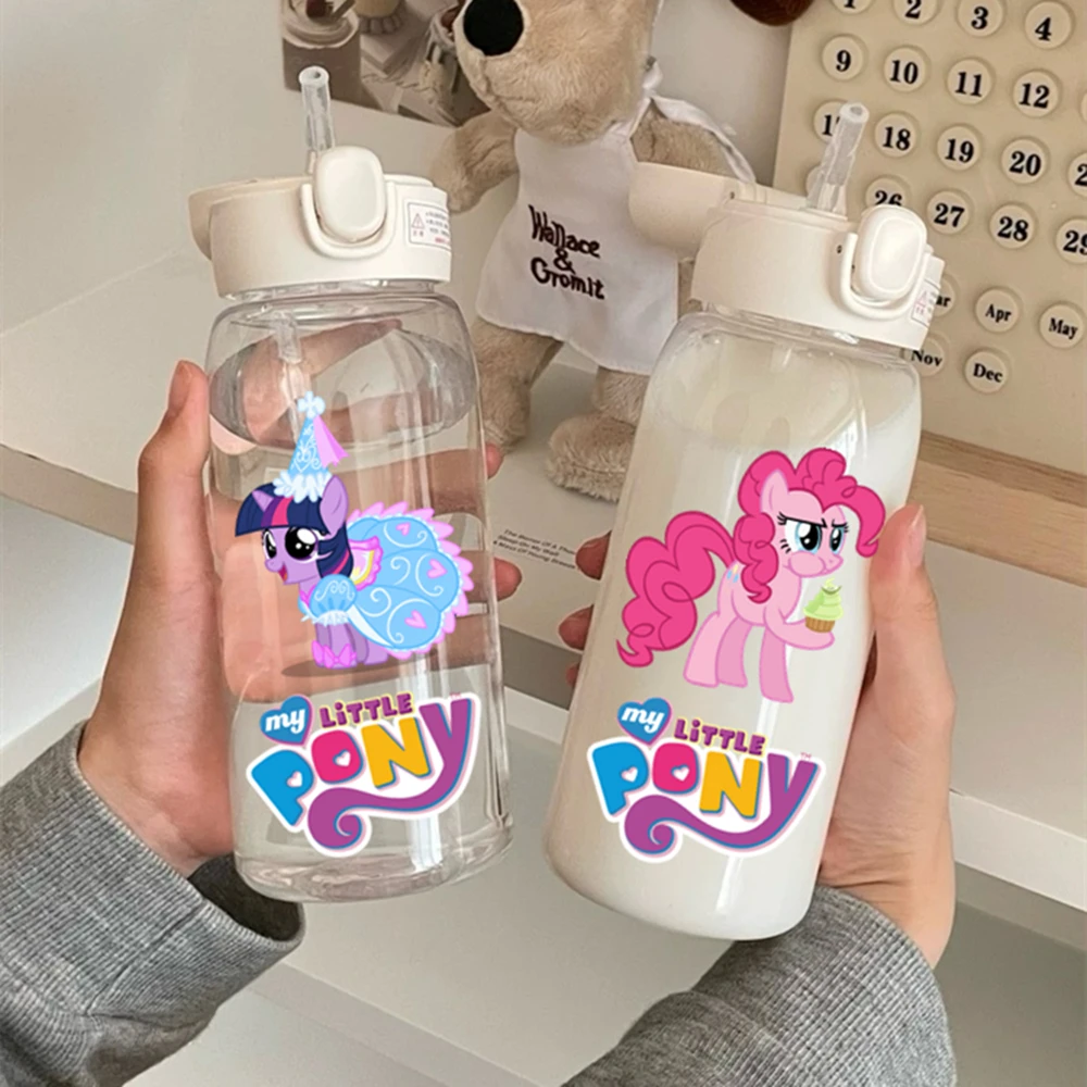 My Little Pony Saman Su Şişesi Büyük Kapasiteli Plastik Su Bardağı Taşınabilir Açık Spor Çocuk İçecek İçme Suyu Şişesi