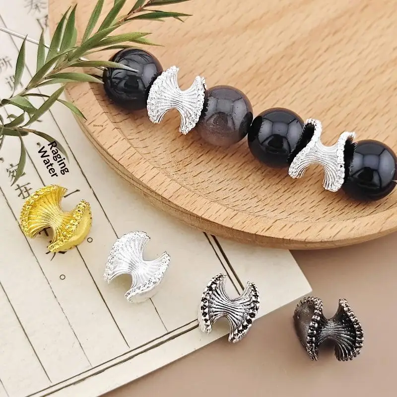 Alloy Wave Spacer Beads 10 Pieces Smooth Edge for DIY Bracelet Necklace Jewelry Making Handmade Anklet Craft Accessories