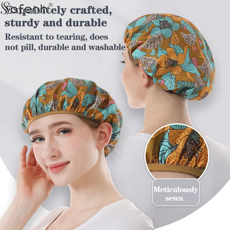 

Женская шапка для волос, принадлежности для ванной комнаты, водонепроницаемый чехол, шляпа шеф-повара, пылезащитная шляпа для мастерской, общественного питания, пищевая фабрика, рабочая шляпа для столовой