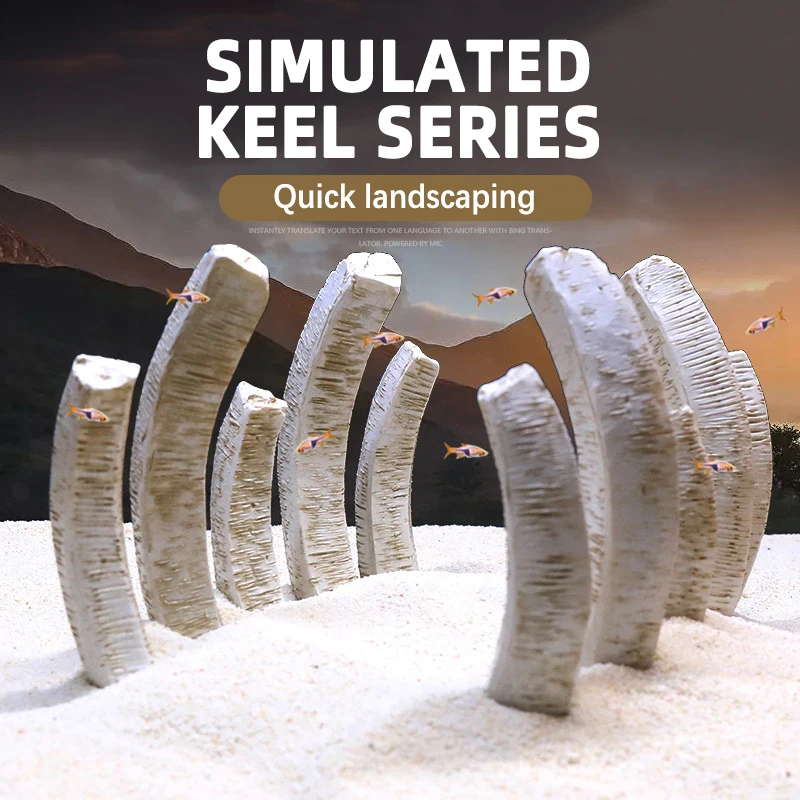 

Fish Tank Decoration Resin Aquatic Plant Tank Landscaping Aquarium Skeleton Ornaments Simulated Bone Hiding House