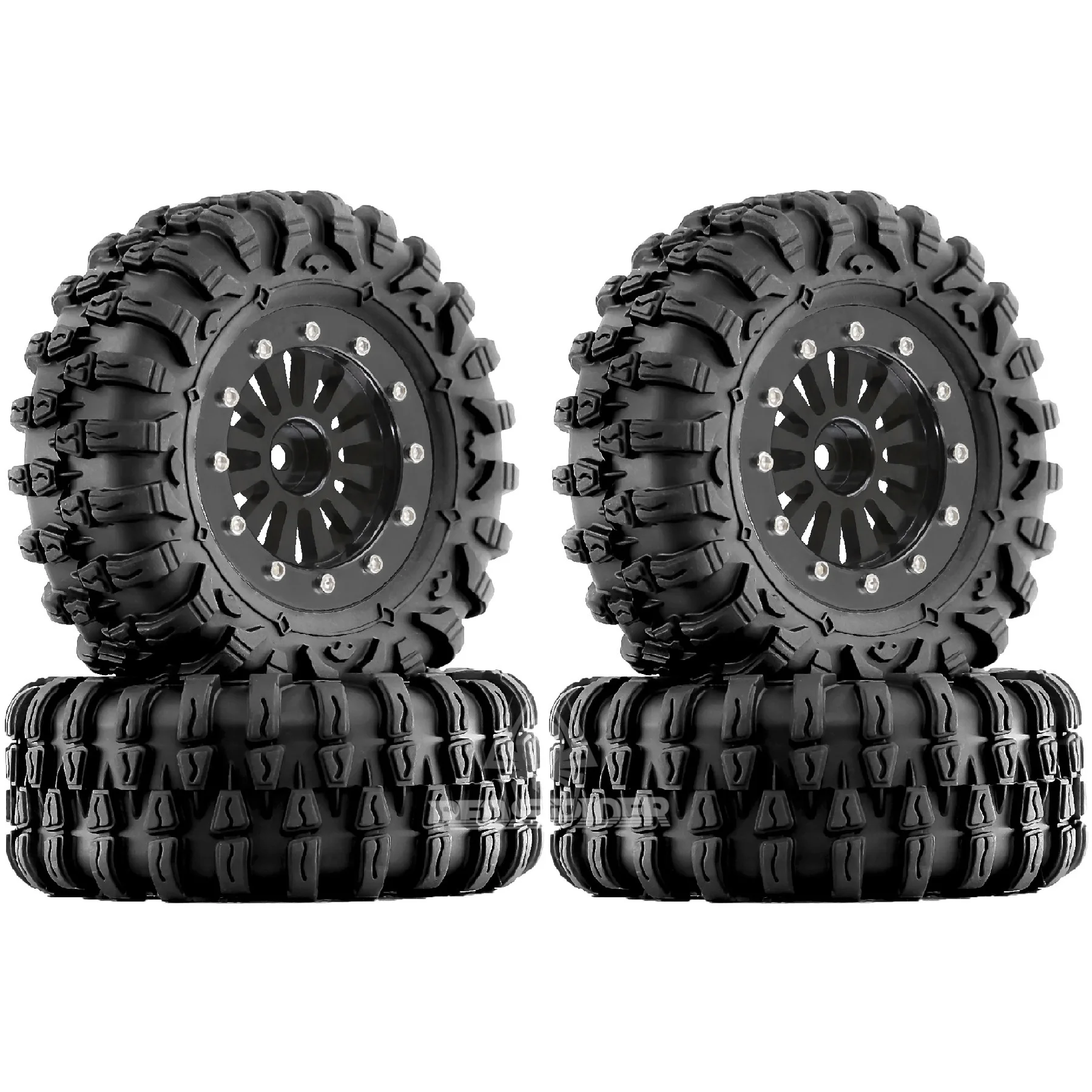 

1,55 колеса и шины с замком 1,55 дюйма, набор колес для 1/18 1/24 Trx4m SCX24, радиоуправляемый гусеничный автомобиль (4 шт.)