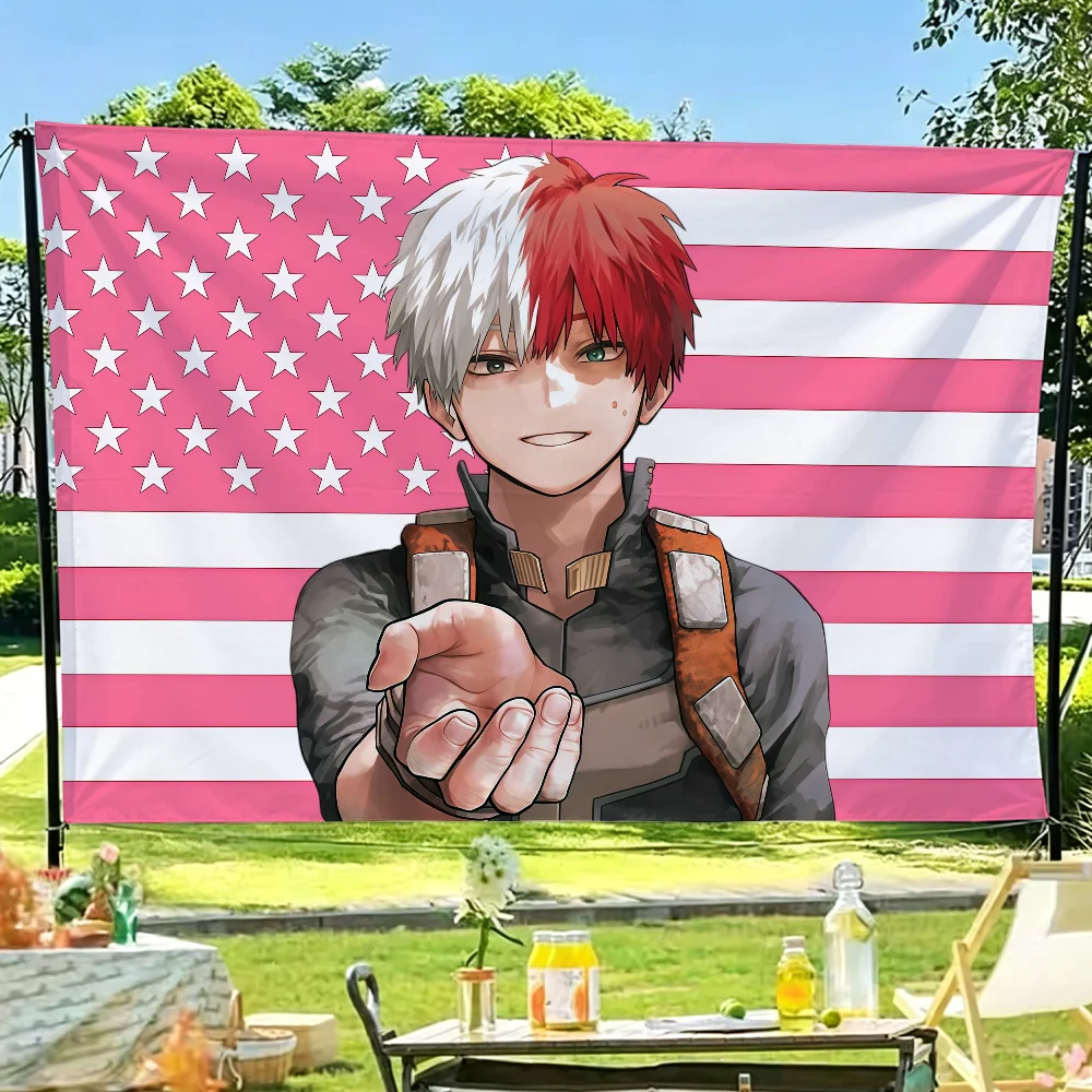 Anime My H-Hero A-Academias-S Flagge für Gartenparty, Wohnzimmer, Zuhause, Wanddekoration, Banner, Schlafzimmer, Outdoor-Wandteppich – Detail 8