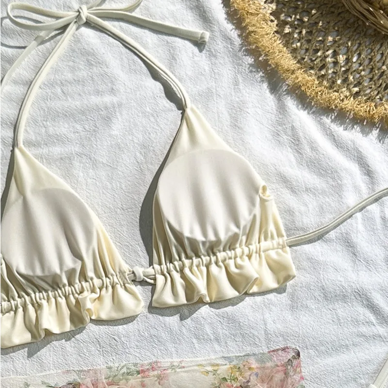 Set Bikini Seksi 3 Potong 2026, Baju Renang Wanita, Pakaian Renang Tiga Potong, Pakaian Pantai, Baju Mandi, Bikini Brasil, Pakaian Kolam Renang