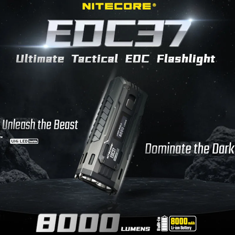 Nitecore edc37 8000 lumens luz forte lanterna tática edc final