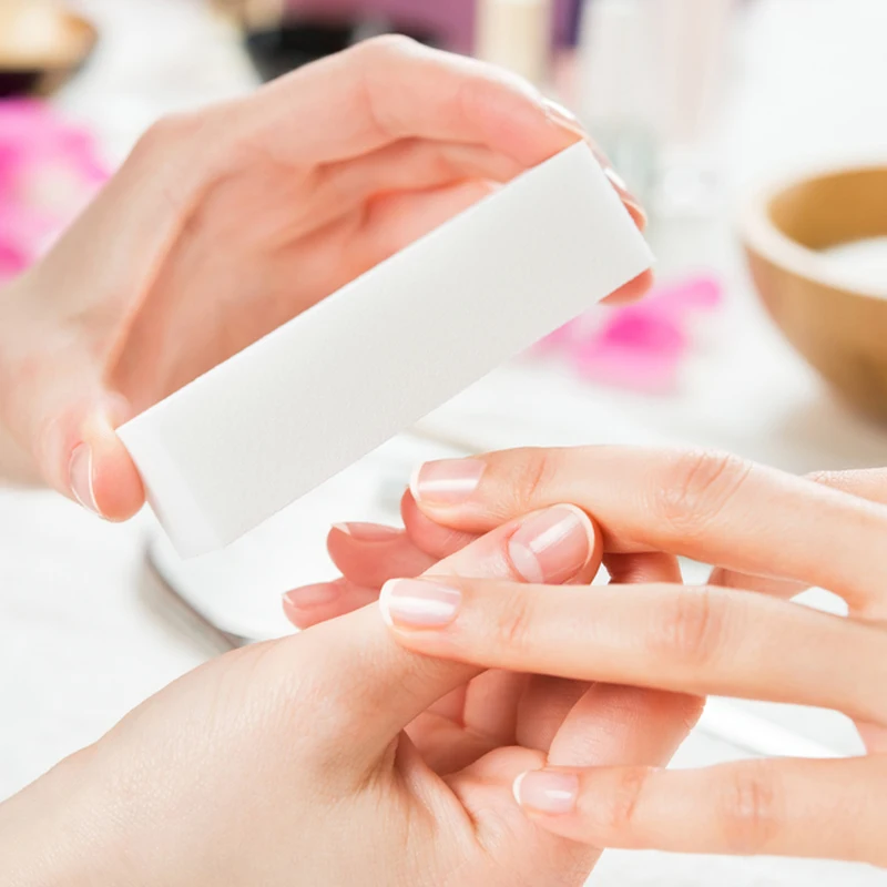 5/10 Stuks Wit Hoge Elasticiteit Nail Buffer Blok Professionele Manicure Pedicure Tool Voor Vormgeven Polijsten Duurzaam Salon gereedschap