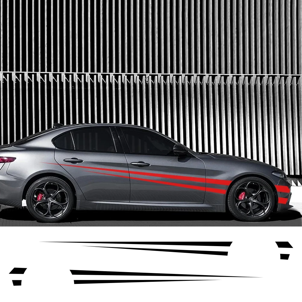 

2pcs Car Stickers Long Side Stripe Decals Auto Vinyl Wrap DIY Decoration Sticker Car Racing Sports Styling Tuning Accessories