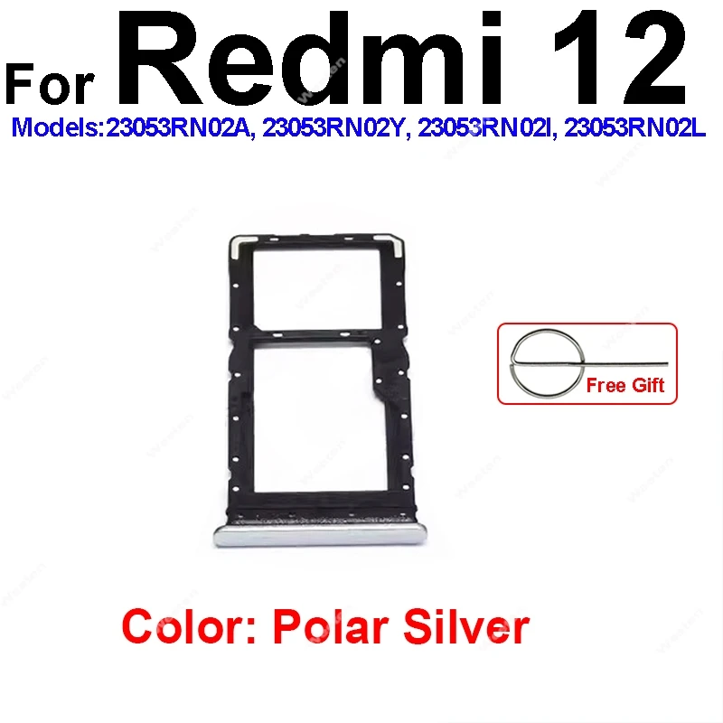 Sim Card Tray For Xiaomi Redmi 12 12C 5G SIM Card Slot Sim Card Reader Holder Flex Ribbon Cable Repair Replacement Parts