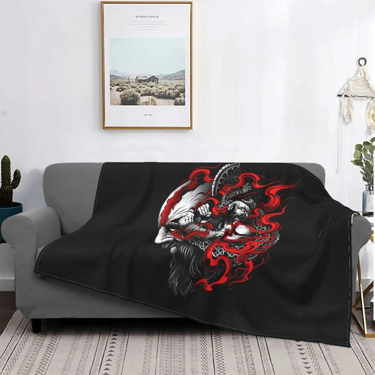 Prepare For War V1 Blanket God Of War Ragnarok Game Fleece Velvet All Season Ultra-Soft Throw Blankets For Sofa Plush Thin Quilt