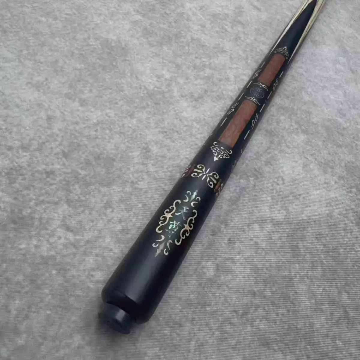 Handcrafted Inlaid Pattern Snooker Billiard Cue,Black Wooden Professional Pool Cue Stick With Exquisite Carved Decor For