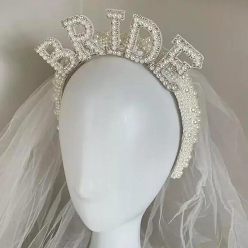 39BD Vollperlen-Stirnband, Brautschleier, Vintage-Haarband, wunderschönes Barock-Haarband – Detail 8