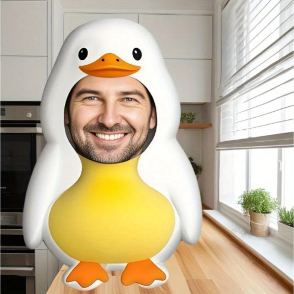 Customized Yellow Duck Photo Pillow, Personalized Fun Photos, Home Decor Gift, Suitable for Various Holiday Gifts, Including Valentine's Day, Christmas, Etc