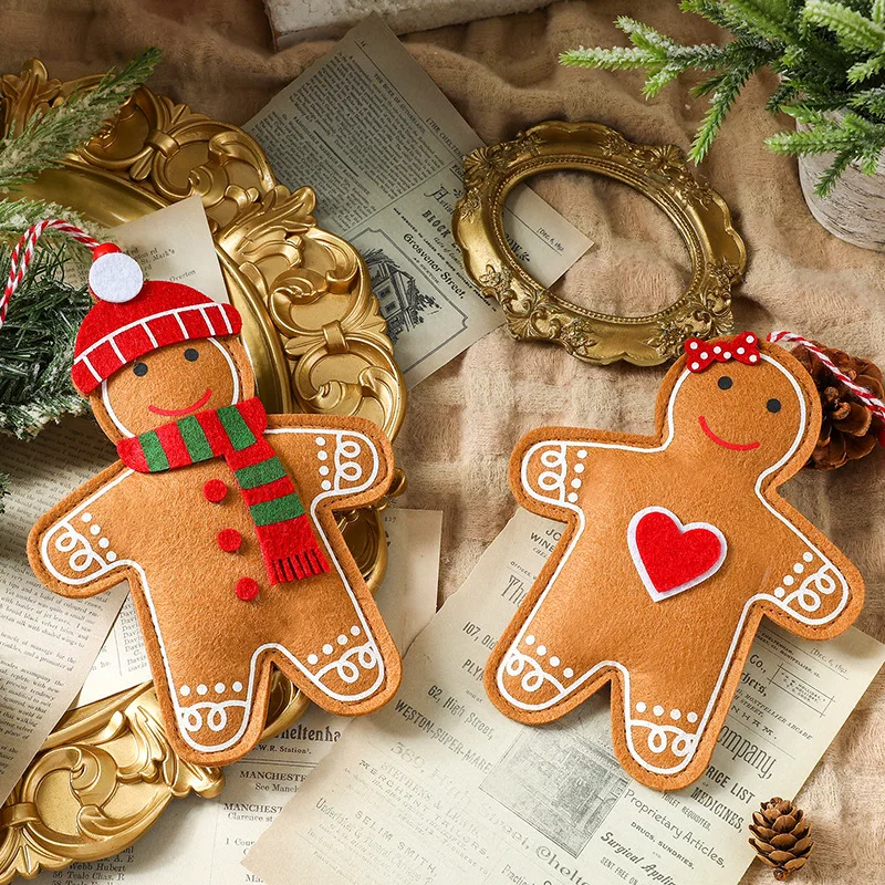 

Christmas Decorations Felt Christmas Gingerbread Man Ornaments Christmas Tree Hanging Ornaments Christmas Cartoon Cookie Man