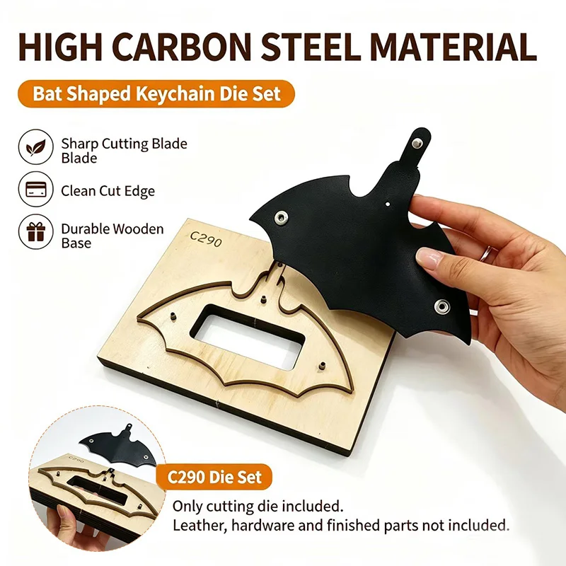 C290 Elephant Flip Cover Mini Card Holder Leather Cutting Die DIY Handmade Leathercraft Card Holder Mold High Carbon Steel Trim