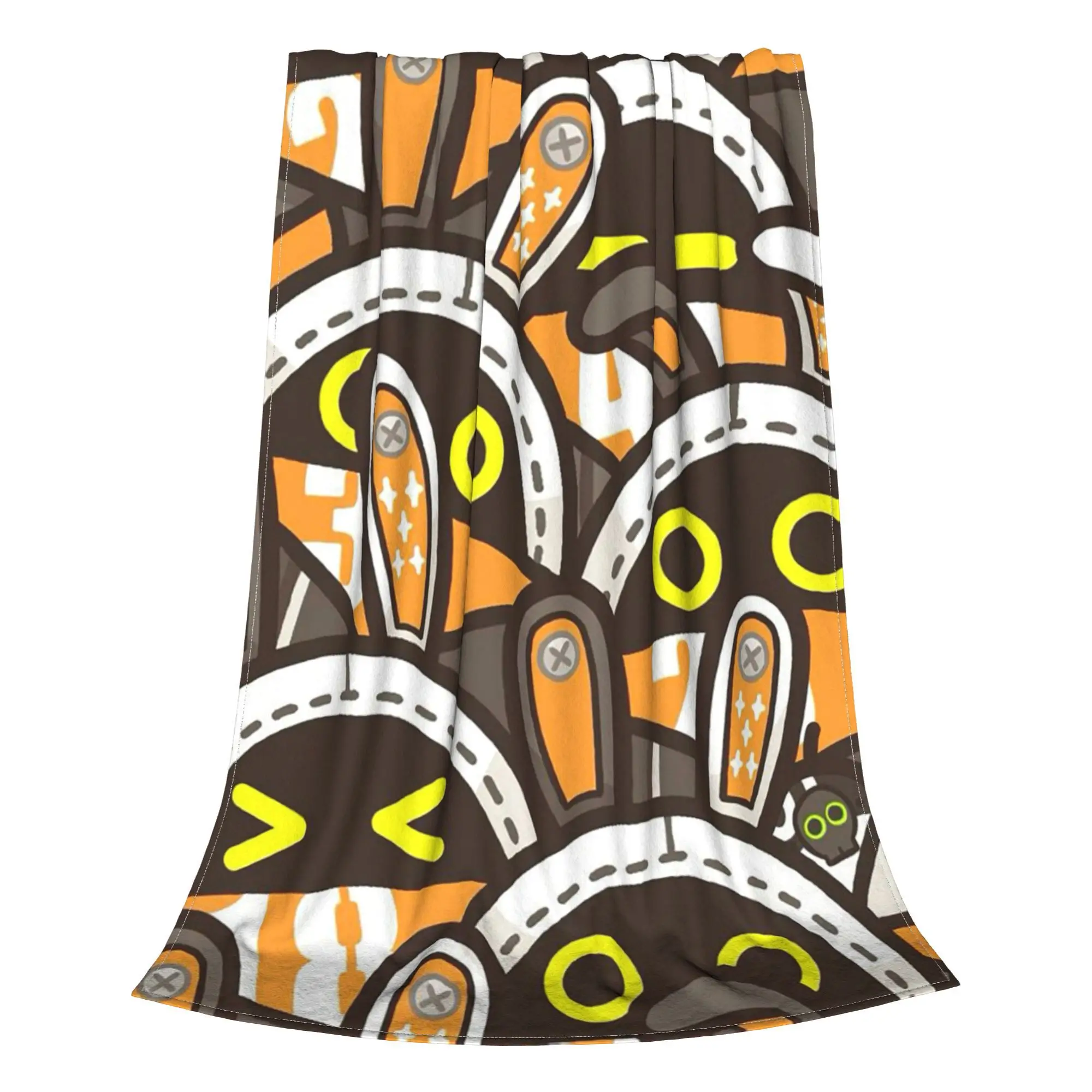Flannel Throw Blanket Zenless Zone Zero Bangboo Orange Warm Plush Blankets Soft Bedspread for Bed Living room Home Travel Couch - view 4