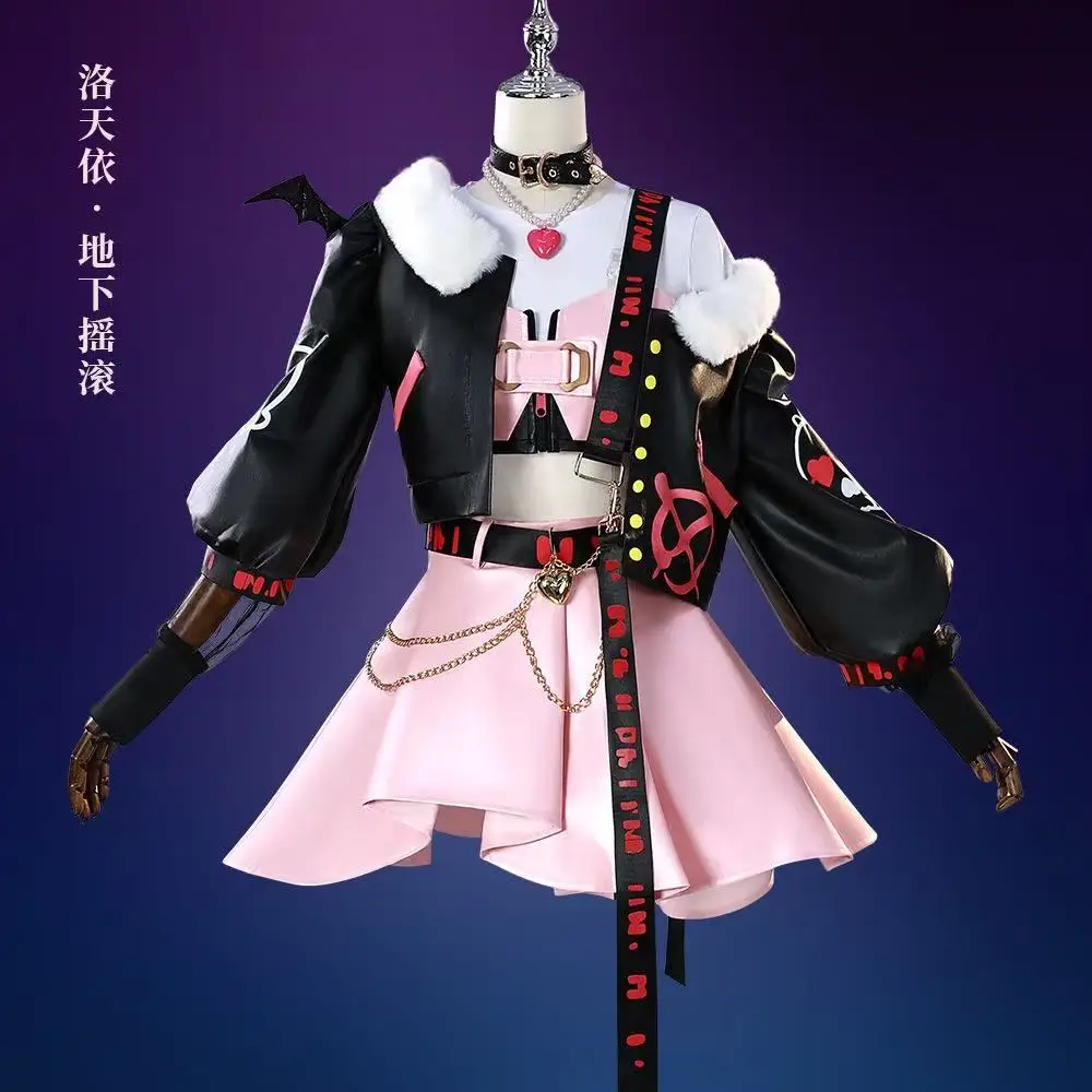 

cosplay costume of Luotianyi a virtual idol is designed for underground rock style suitable for anime-themed Halloween costumes