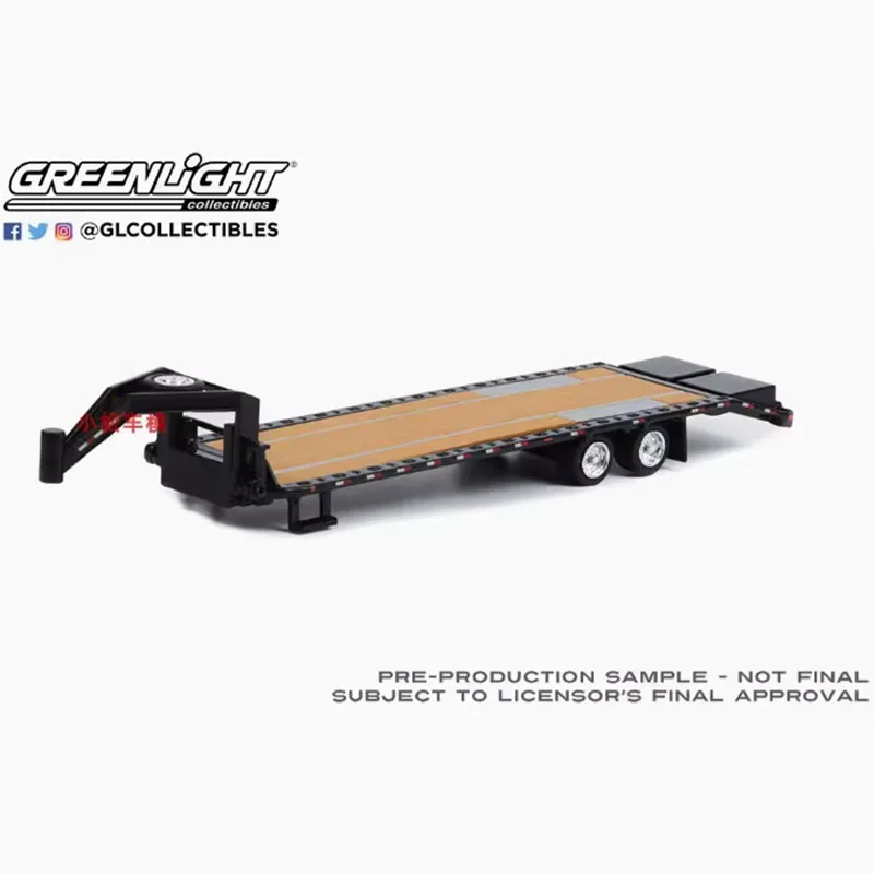 GreenLight 1:64 Scale Gooseneck Trailer Black Alloy Car Model Collectible Decoration Display Boy Gift Toys