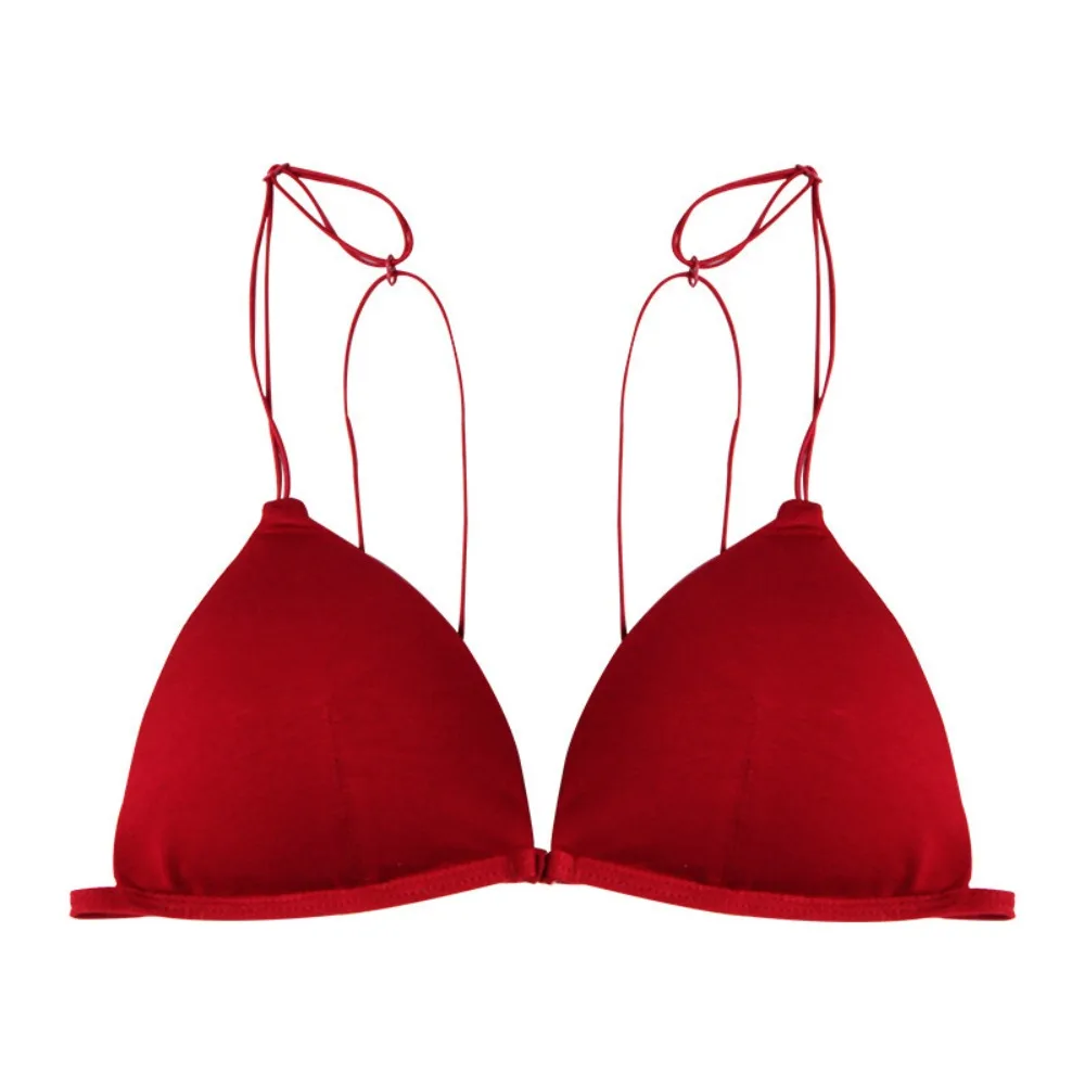 

Fachion Triangle Bras for Women Beauty Back Push-up Wireless Bra Lingerie Thin Strape Deep V Bralette Beach