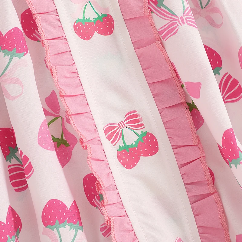 

Baby Girl Summer Outfits Strawberry Ice Cream Cactus Pattern Doll Collar Short Sleeve Romper with Headband 2 Pcs Set