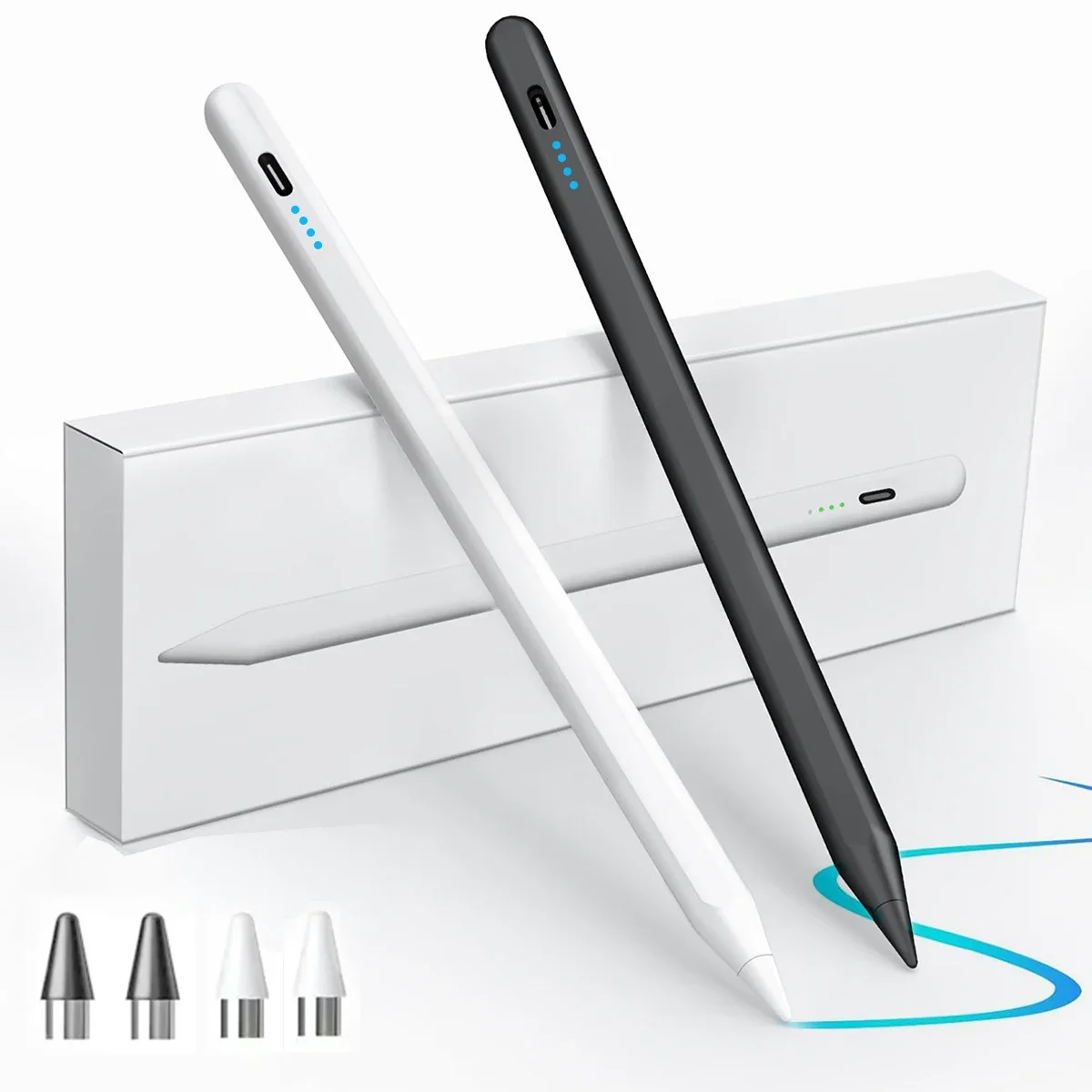

For Apple Pencil 2 1 with Palm Rejection Tilt Sensitivity Stylus Pen for 2018-2023 iPad 6/7/8/9/10,Pro 11/12.9,Mini 5/6,Air3/4/5