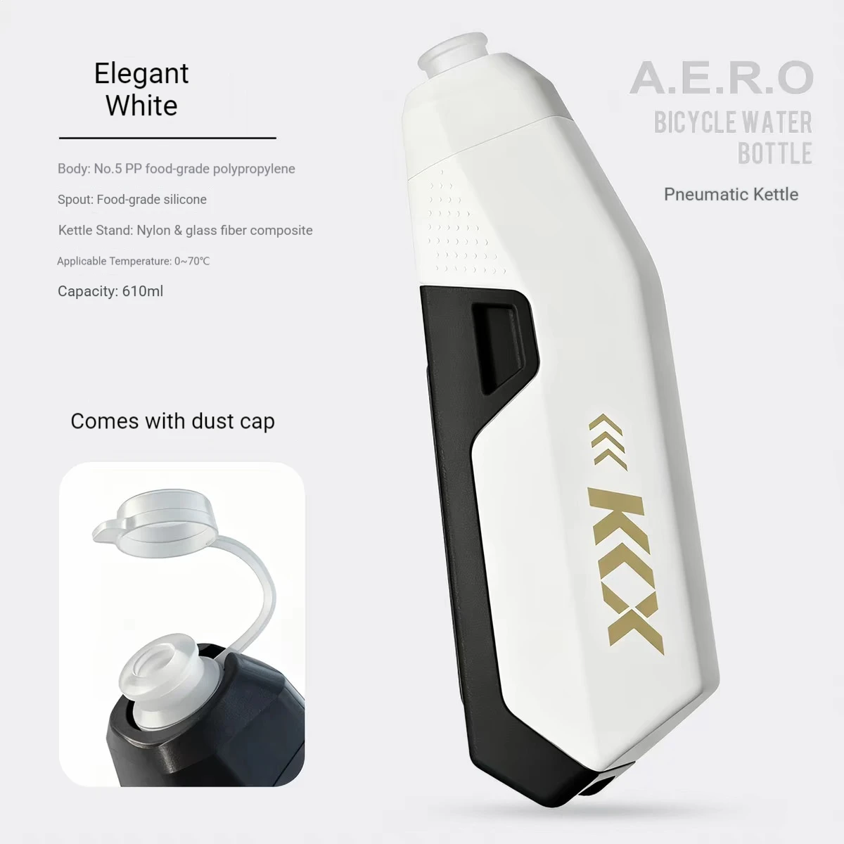 

OFFBONDAGE 610ML Large Capacity Aerodynamic Water Bottle Squeeze Sport Kettle With Cage Set For Aero Road Bicycle MTB Cycling