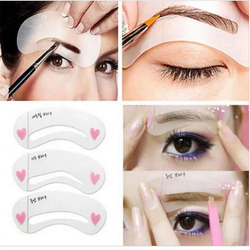 30pcs/10 Set Eyebrow Stencil Stencil for Eyebrows Makeup Clear Durable Drawing Template Assistant Card