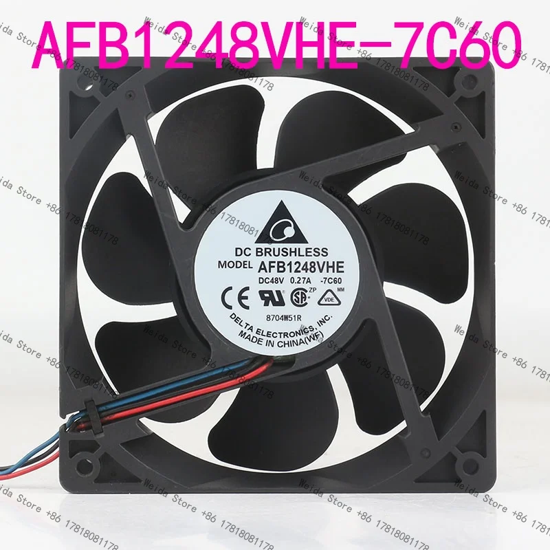 

Вентилятор охлаждения Delta DC 48V 0.27A AC EC 12038 12CM для серверных шасси и промышленных контроллеров, 120x120x38MM, AFB1248VHE