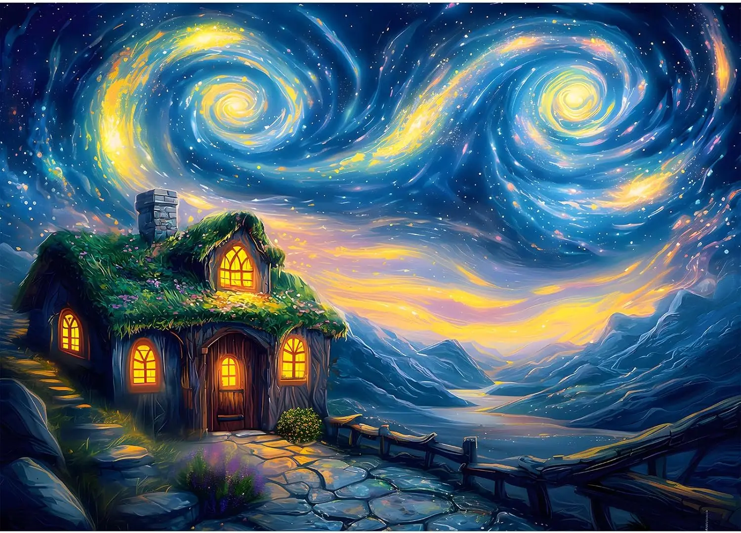 

Starry Cottage Various-sized Wooden Jigsaw Puzzles , No Dust, Home Decor Birthday Party Gift Toy for Men Women Elders Seniors