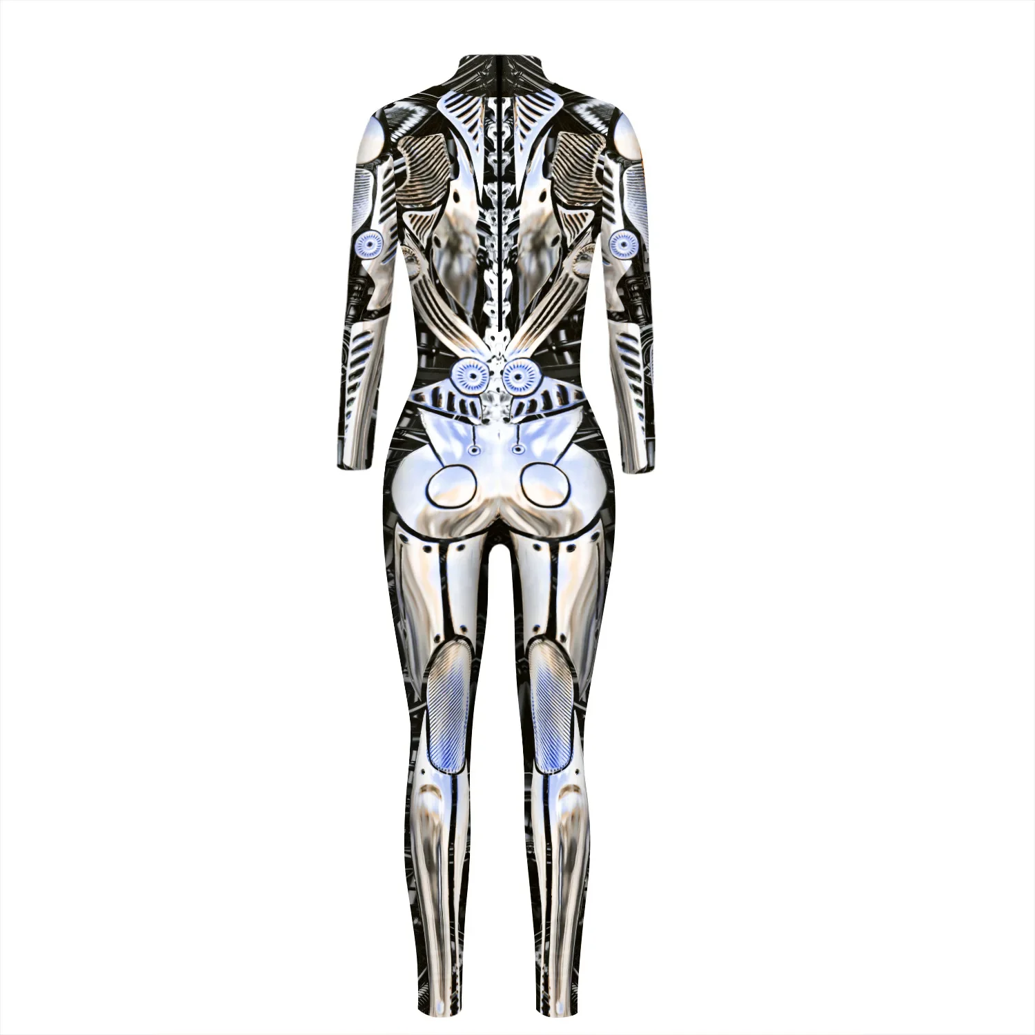 2023 New Halloween Robot Jumpsuit for Women Steampunk Sexy Cosplay Costumes Carnival Party Long Sleeve Halloween Bodysuit Cool