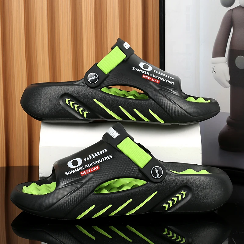 

Мужские тапочки, новые летние сандалии на платформе с мягкой подошвой из ЭВА, пляжная обувь для прогулок в помещении и на открытом воздухе, шлепанцы, мужская обувь