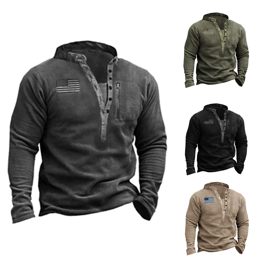 US Autumn New Mens Windproof Warm Pullover Hoodie Man Outdoor Hunting Fleece Outerwear Army Fans Military Training Tactical Tops