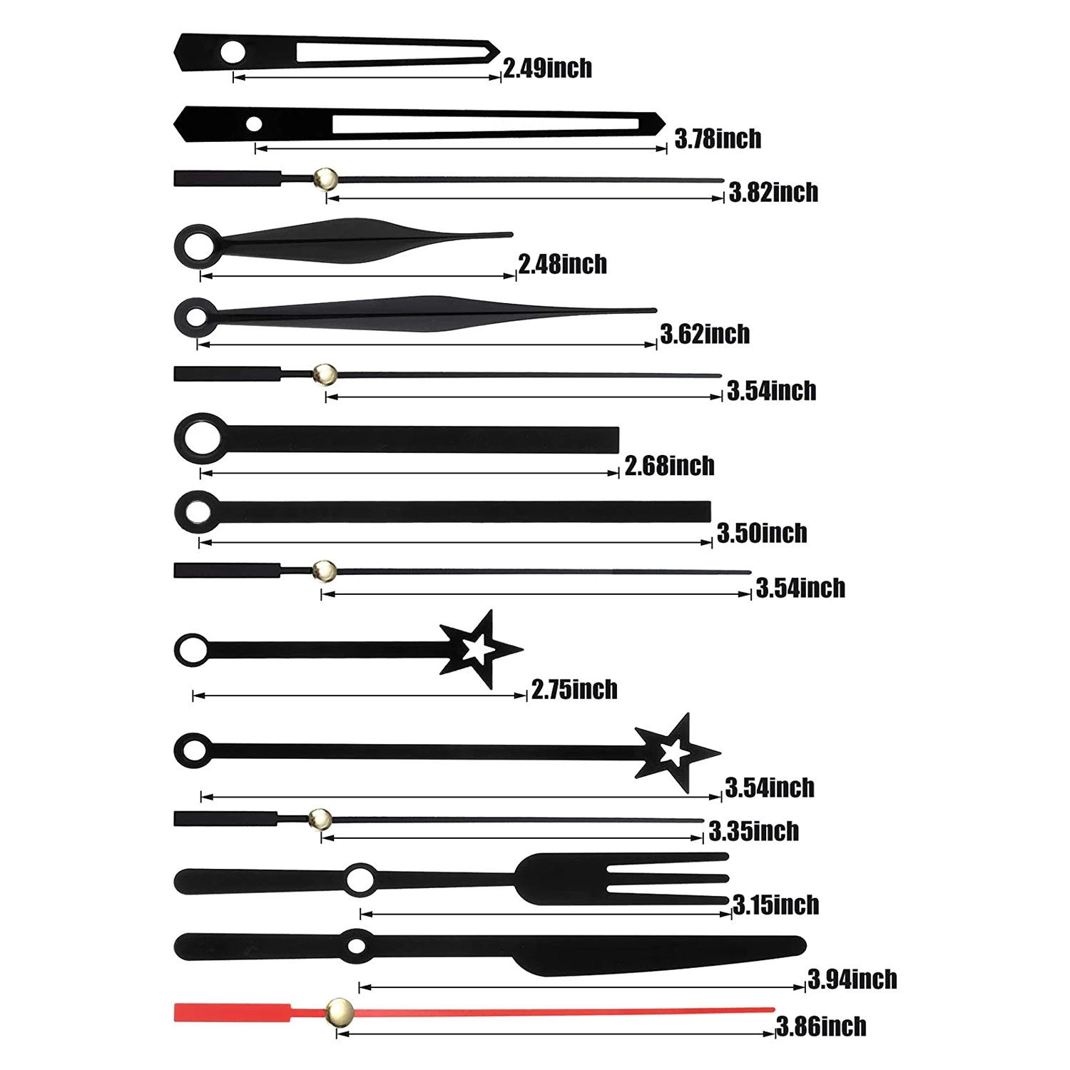 Mecanismo de movimento do relógio não-Ticking, DIY Repair Parts, Substituição para o reparo do relógio, 14 estilos