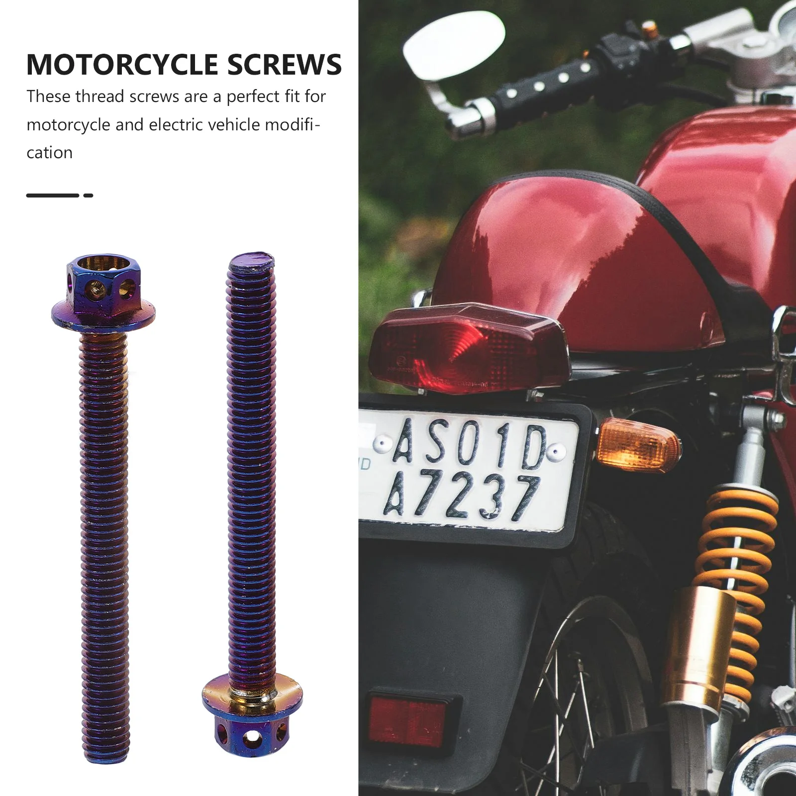 2 個電動バイクナンバープレート長ネジアルミ合金外部六角ボルト Ev バイクナンバープレート固定用