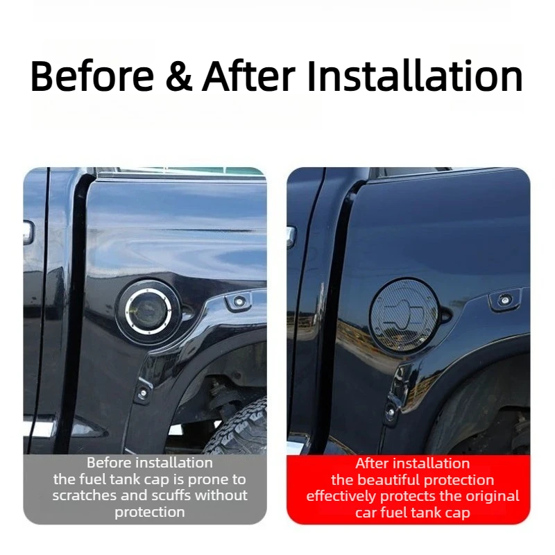 For Toyota Tundra 2007-2021 SUV Pickup Car Fuel Tank Cap Decor Trim Protective Cover Anti-Stone Anti-Scratch Waterproof Styling
