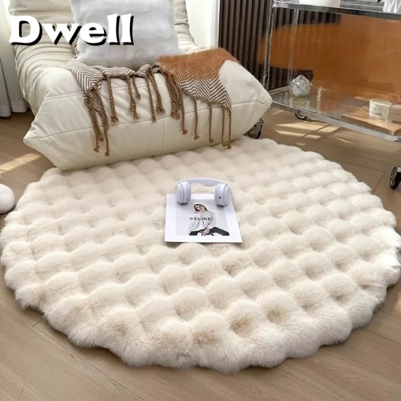 

Bubble Plush Carpet for Home Decor Imitation Rabbit Hair Balcony Cushion Kids Living Room Faux Fur Rug Girl Bedroom Foot Mat