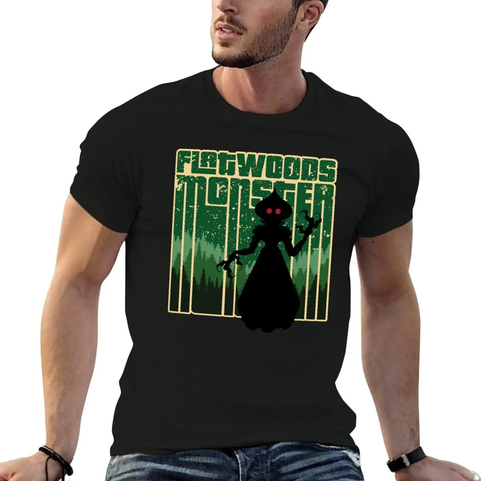 

Cryptid Retro Cool Cartoon - t Monster - shirt man Vintage Original Artwork T-Shirt casual Flatwoods