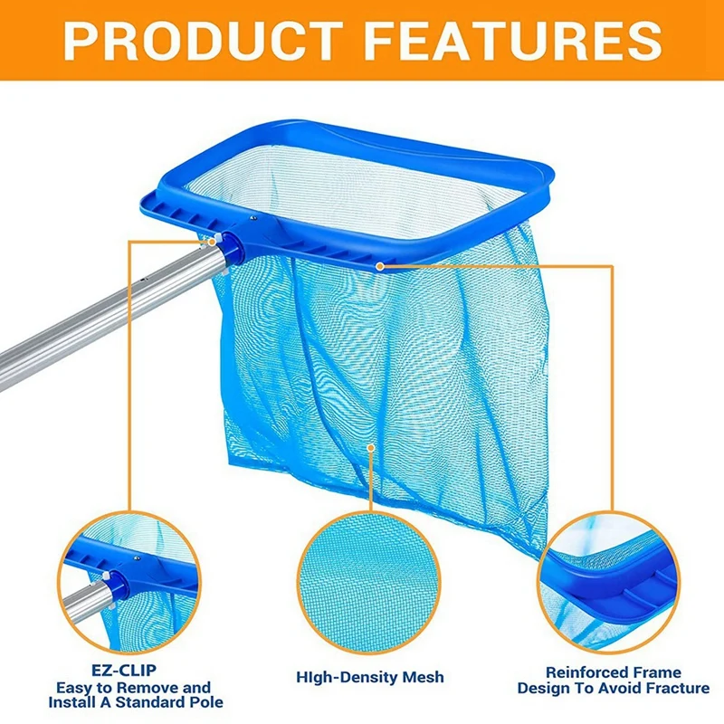 Hot Pool Skimmer,Pool Skimmer Net,Swimming Pool Leaf Skimmer Net Larger Capacity Pool Net For Cleaning,Debris Pickup Removal