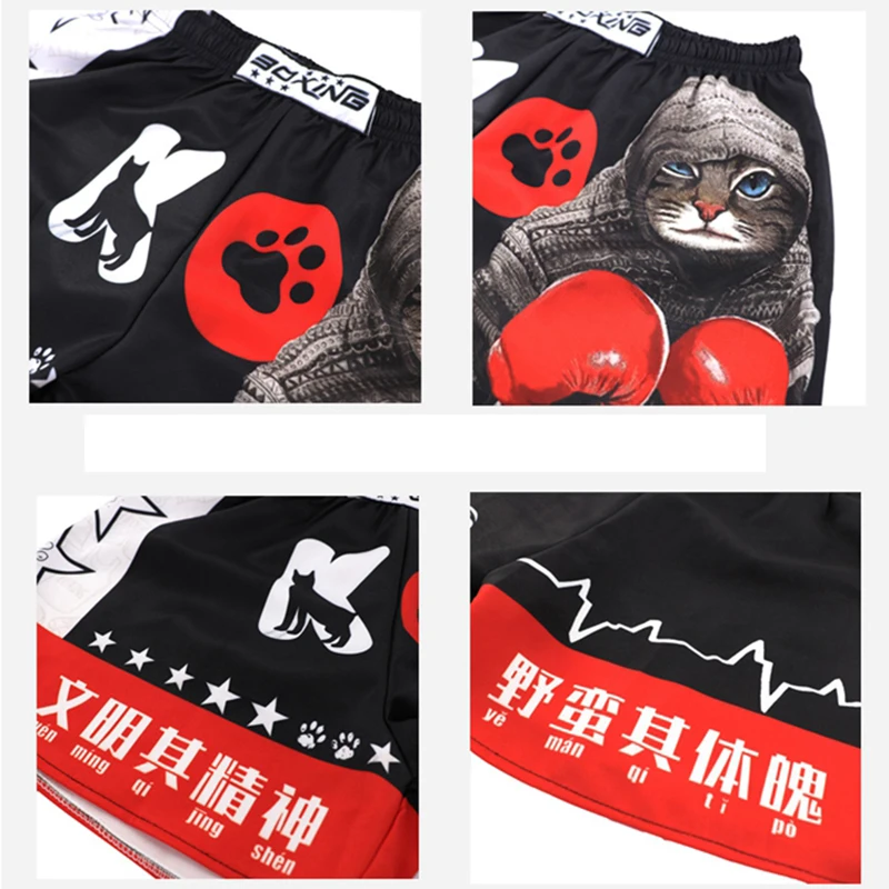 Boxing Shorts Men Women Dragon Tiger Muay Thai Shorts Sparring Grappling Cage Fighting Kickboxing Shorts Martial Arts Clothing