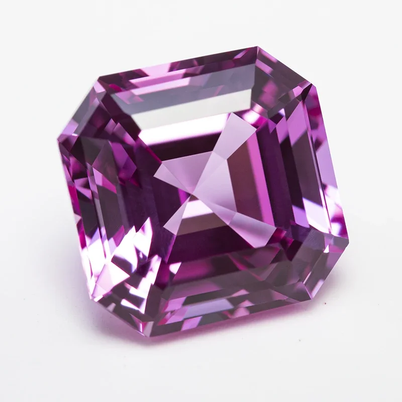 Top Lab Grown Pink Sapphire Square Chamfer Cut VVS1 Selectable AGL Certificate Gemstone Charms DIY forJewelry Making Materials