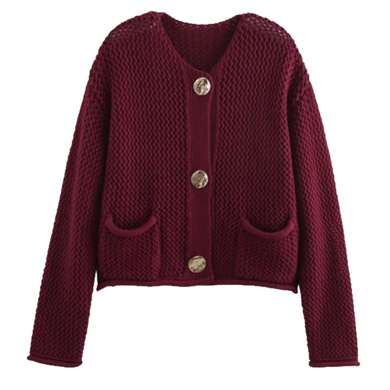 Amazon sweater cardigan jacket women's fall 2025 new arrivals European and American new fashion casual solid color knitwear