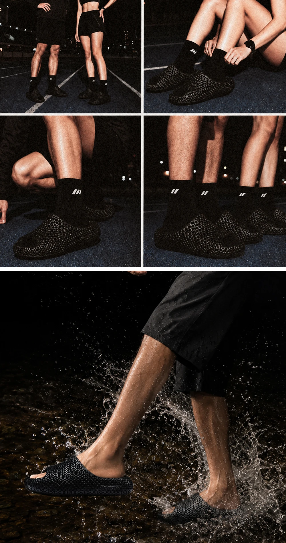 ADAPFIT LayerFit 3D-gedruckte Hausschuhe Herren Damen ultra leicht mit gepolsterter Wabenstruktur für Innen- und Außenbereich rutschfest atmungsaktiv bequem für Yoga und Erholung nach dem Sport – Detail 14