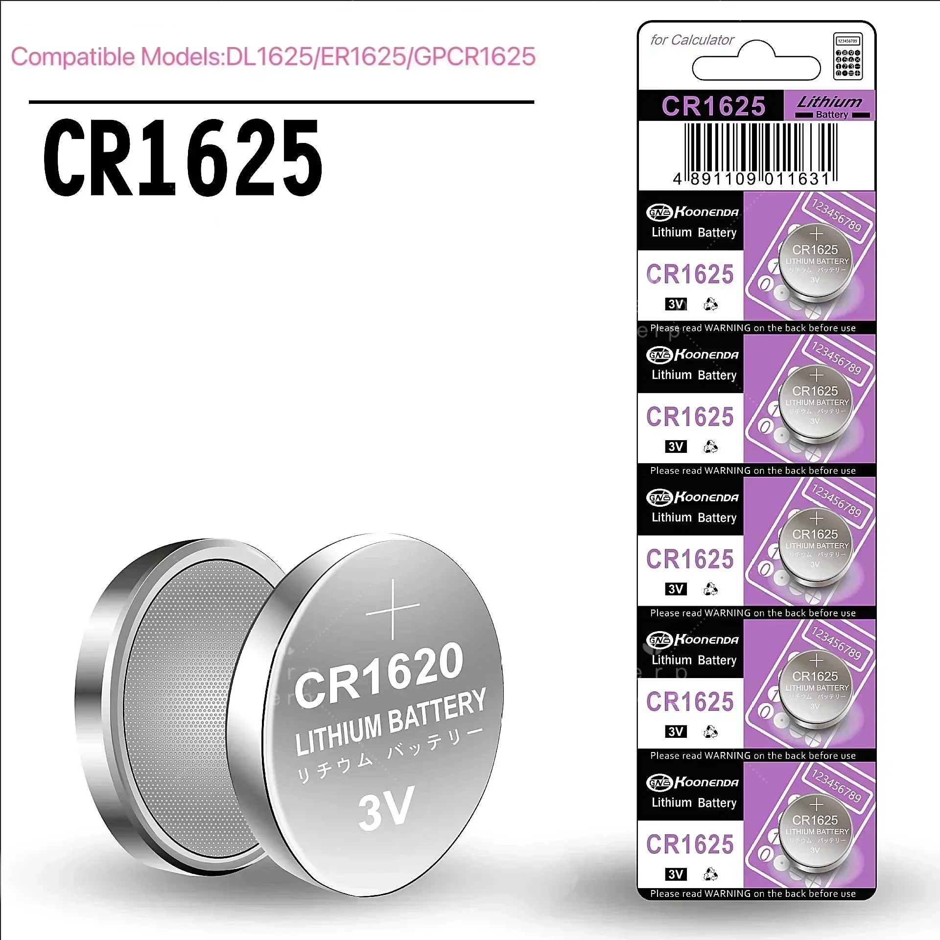 

Button battery CR1625 3V lithium manganese battery ER1625 is suitable for watch battery, car key remote control, etc.