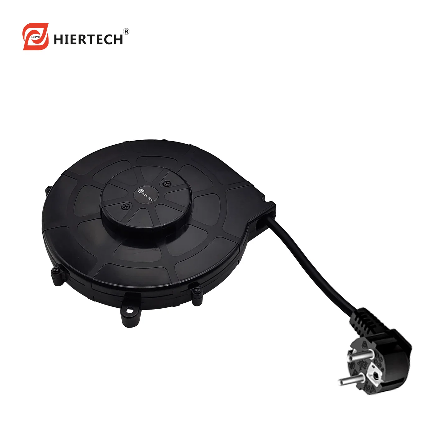 Hiertech Black 3-core 1.5-meter European standard plug, home appliance mechanical power cord reel
