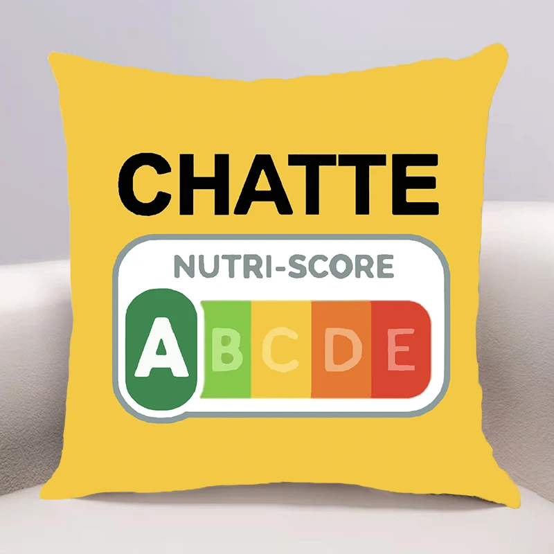 Nutri-Score A Chatte Cat Lover Cushion Cover for Sofa Cover Seat Car Throw Pillowcase 45X45cm For Home Decorative 142