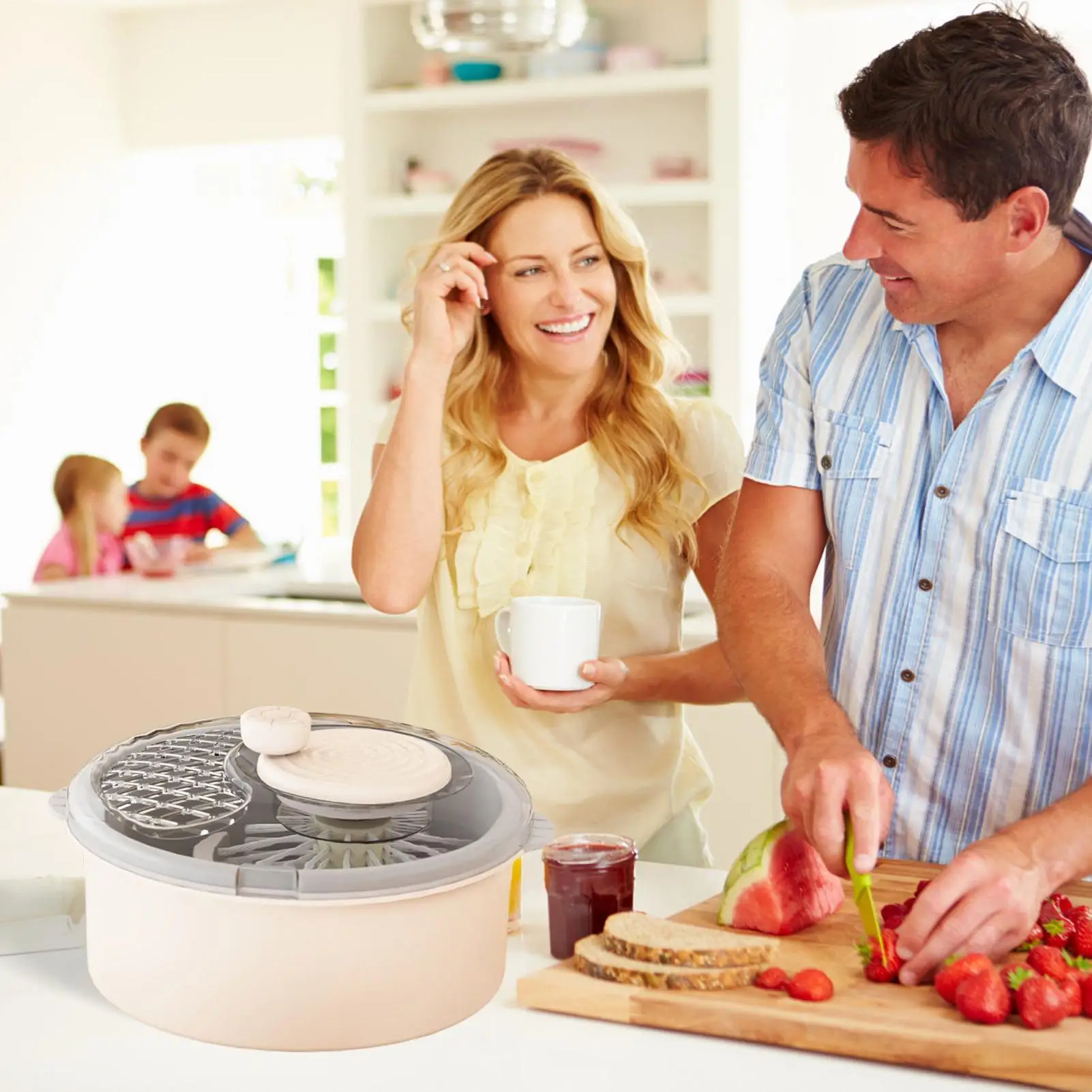Fruit Washer Spinner Bowl Food Dryer Vegetable Cleaning Bowl For Meal Prep Berry Produce Kitchen Food Lettuce Salad Strawberry