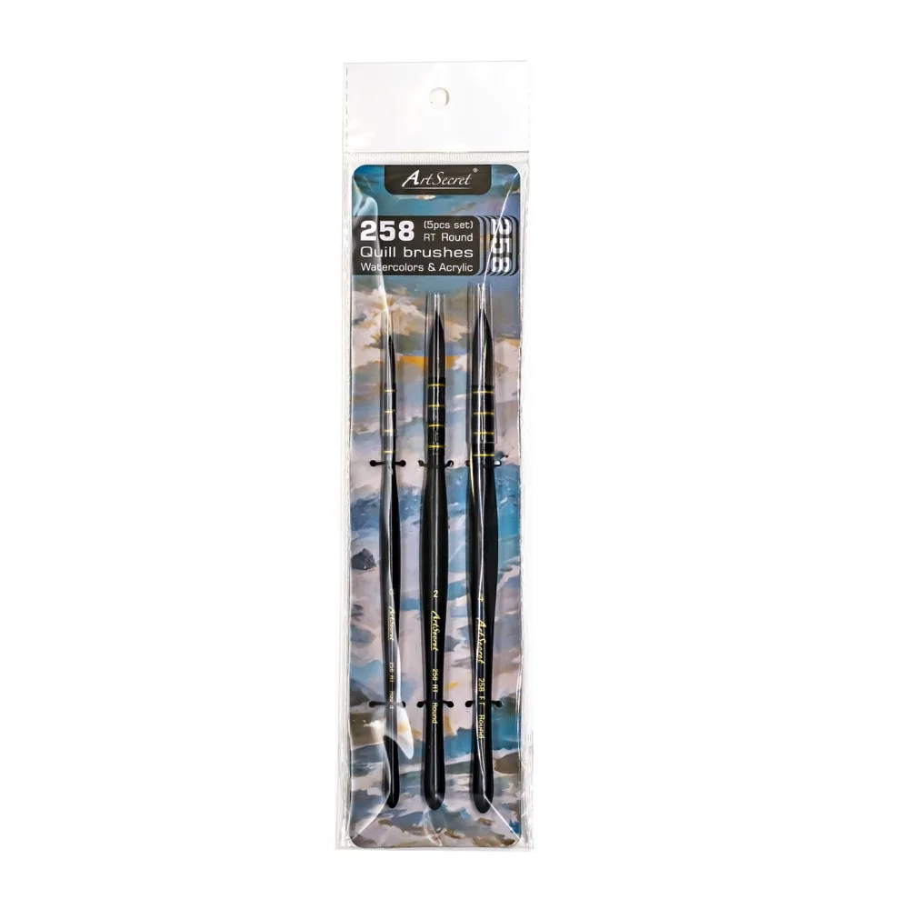Artsecret 3-pcs Professional Paint Brushes Set Triangular Handle Painting Brush Drawing for Watercolor Oil Acrylic Art Accessory