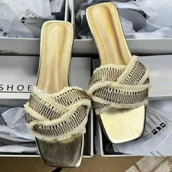 2024 Summer Slippers Women Brand Designer Cross Tassels Outdoor Beach Slides Non Slip Soft Sole Zapatos Mujer Lady Flat Shoes